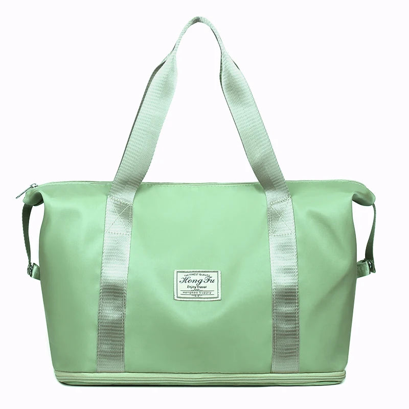 Extendable Women'S Large Capacity Storage Luggage Handbag Leisure Travel Duffle Bag Waterproof Nylon Sports and Fitness Handbag